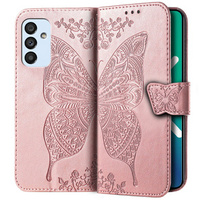 Откидной чехол для Samsung Galaxy M23 5G / M13, Butterfly, розовый rose gold