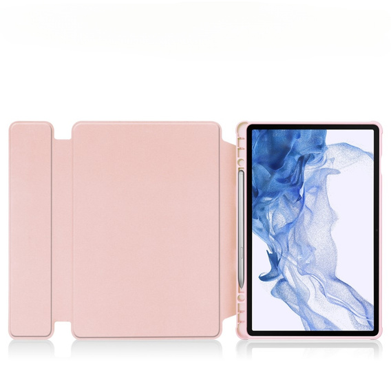 Чохол клавіатура для Samsung Galaxy Tab S9, Rotary 360° Leather, рожевий rose gold