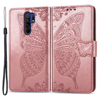 Чохол-книжка для Xiaomi Redmi 9, Butterfly, рожевий rose gold