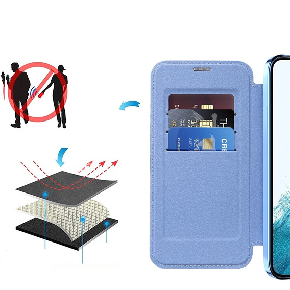 Чохол-книжка для Samsung Galaxy S22 5G, RFID Wallet MagSafe CamShield, м'яти