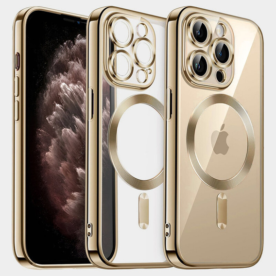 Чохол для iPhone 11 Pro, Electro MagSafe, золотий + Скло на екран