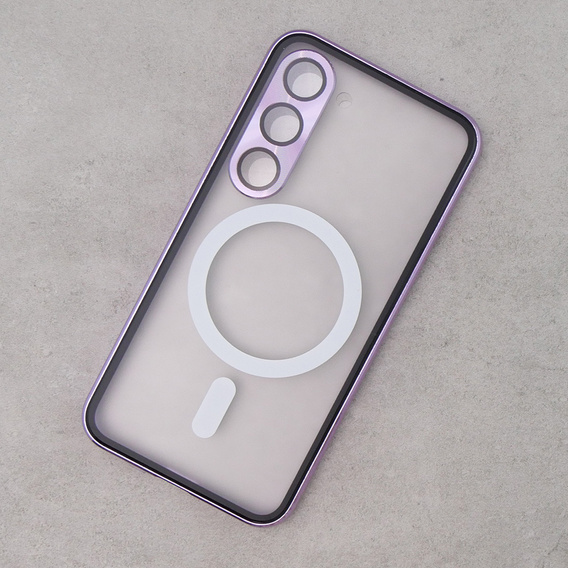 Магнітний чохол Dual Glass MagSafe для Samsung Galaxy S23, фіолетовий