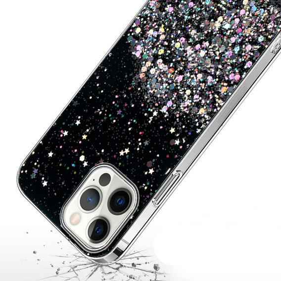 Чехол до iPhone 13 Pro Max, Glittery, чёрный