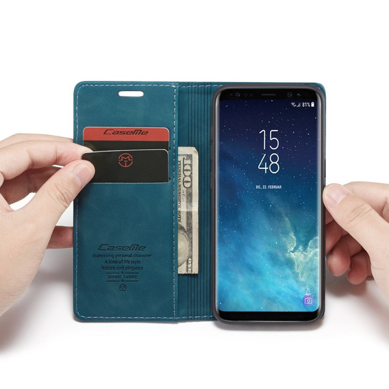 Чехол CASEME для Samsung Galaxy S8, Leather Wallet Case, синий