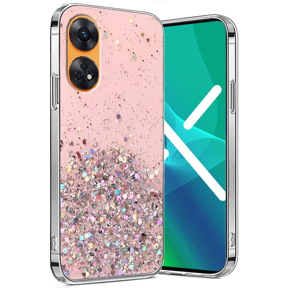 Чехол до Oppo Reno8 T, Glittery, розовый