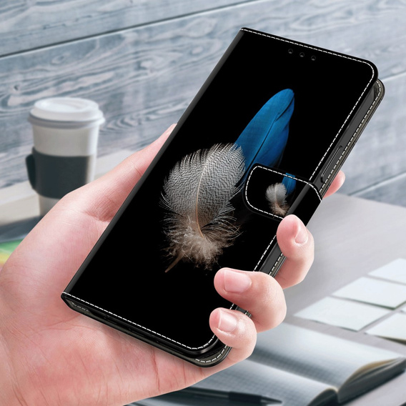 Чохол-книжка для Xiaomi Redmi Note 12 4G, Wallet, feathers, чорний