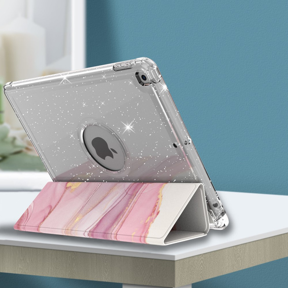 Чохол для iPad 10.2 2019/2020/2021, Smartcase Hybrid, з місцем для стилуса, Marble рожевий