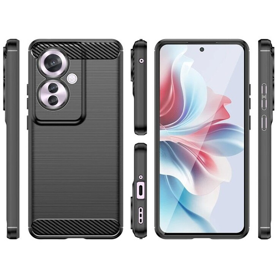 Чехол до Oppo Reno 11F 5G, Carbon, чёрный