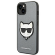 Чoхол Karl Lagerfeld до iPhone 14 Plus, Saffiano Choupette Head Patch, сріблястий