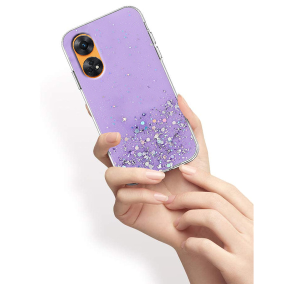 Чехол до Oppo Reno8 T, Glittery, фиолетовый