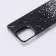 Чехол до Xiaomi Redmi 12, Glittery, чёрный