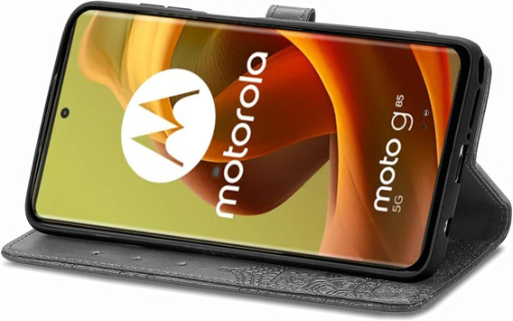 Чохол-книжка для Motorola Moto G85, Mandala, сірий