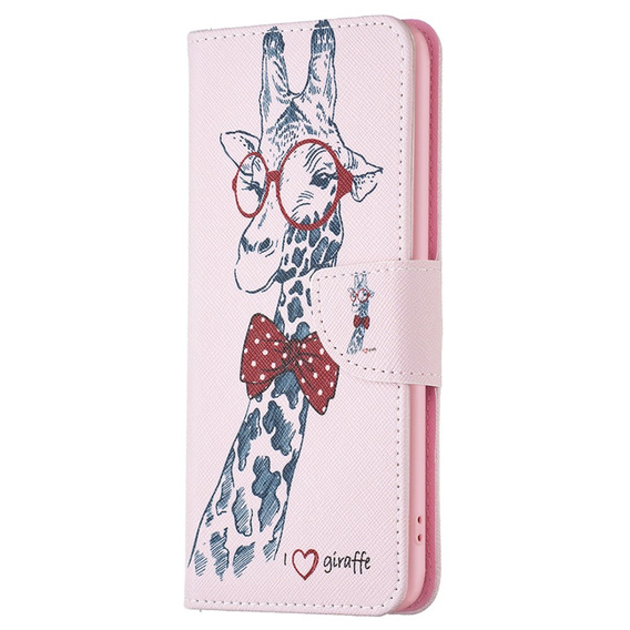 Откидной чехол для Oppo A38 4G / Oppo A18 4G, Wallet, Giraffe розовый