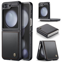 Чохол для Samsung Galaxy Z Flip6 5G, CASE Litchi Leather, чорний