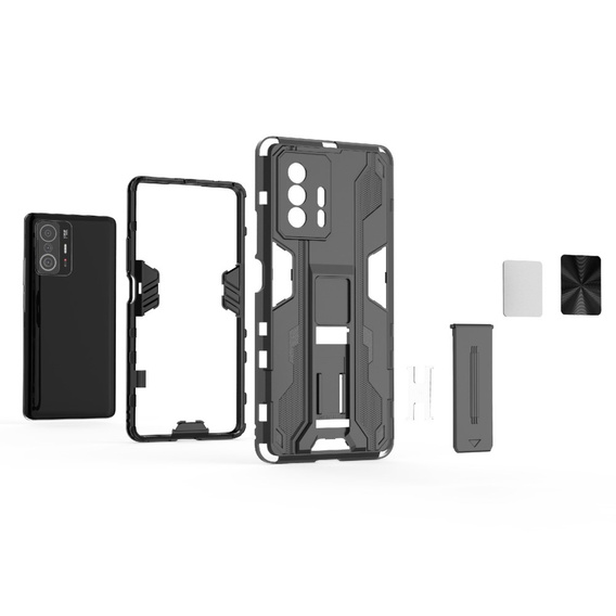 Чехол до Xiaomi 11T / 11T Pro, Military kickstand, чёрный