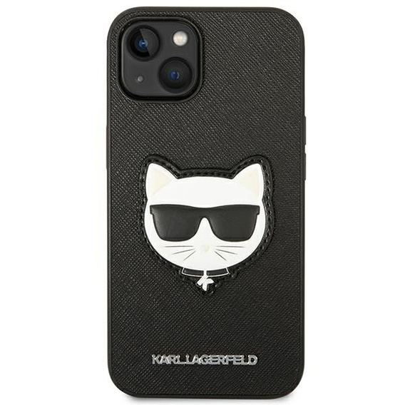 Чoхол Karl Lagerfeld до iPhone 14, Saffiano Choupette Head Patch, чорний