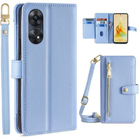 Откидной чехол для Oppo Reno8 T 4G, Wallet Zipper Pocket, синий