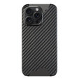 Чехол для iPhone 15 Pro Max, Carbon Fiber, матовый чёрный