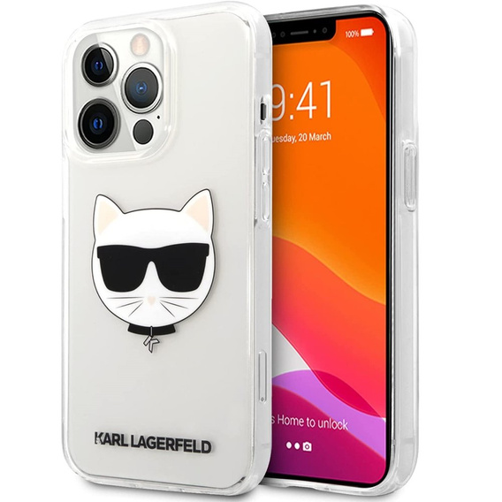 Чехол Karl Lagerfeld до iPhone 13 Pro Max, Choupette Head, прозрачный