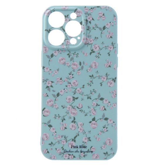 Тонкий корпус для iPhone 14 Pro Max, Retro Flower, синий