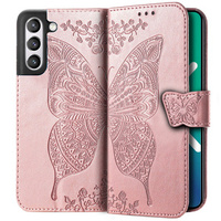 Чохол-книжка для Samsung Galaxy S21 FE, Butterfly, рожевий rose gold