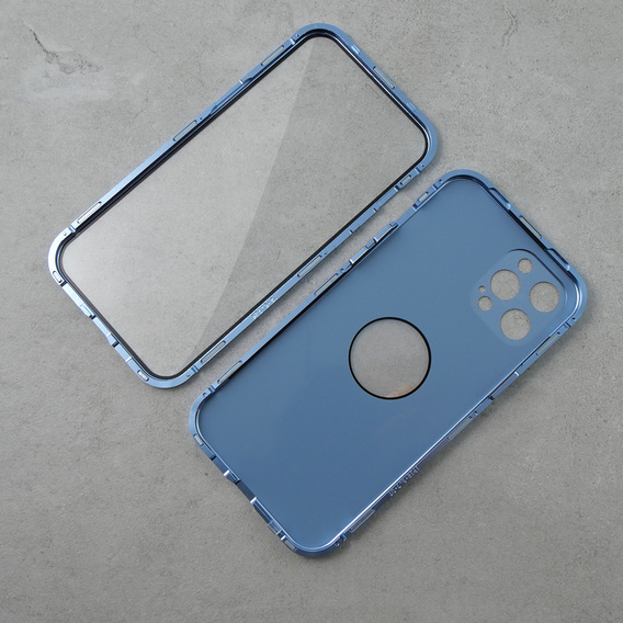 Чехол для iPhone 12 Pro Max, Dual Glass, для Magsafe, синий