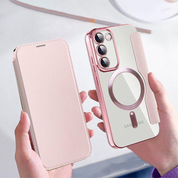 Чохол-книжка для Samsung Galaxy S23, Wallet, MagSafe, рожевий rose gold