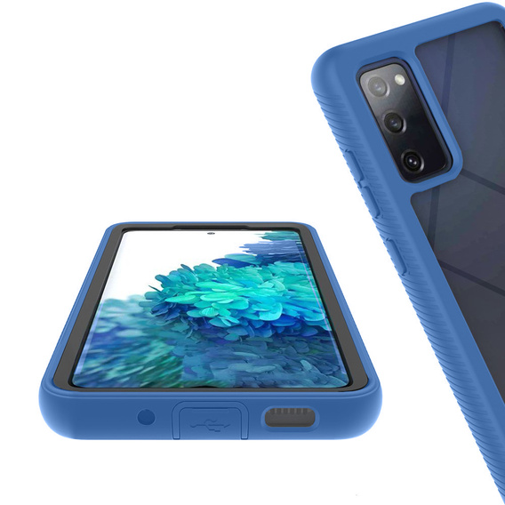 Чoхол Shockproof до Samsung Galaxy S20 FE, із захисним екраном, темно-синій