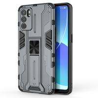 Чoхол до Oppo Reno6 5G, Military kickstand, сірий