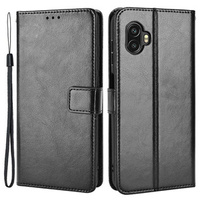 Откидной чехол для Samsung Galaxy Xcover 6 Pro 5G, Crazy Horse Wallet, чёрный