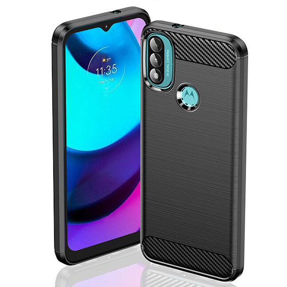 Чехол до Motorola Moto E20/E30/E40, Carbon, чёрный