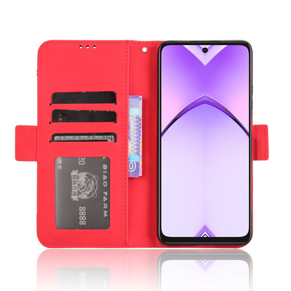 Футляр з клапаном для Oppo A40 / Oppo A40m, Card Slot, червоний