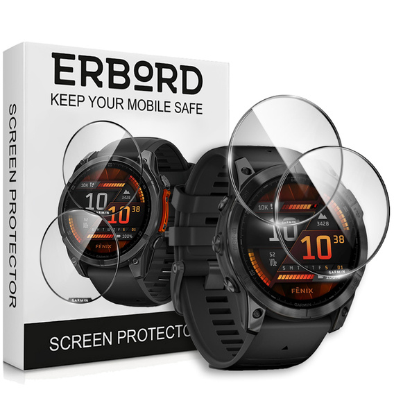 2x Гибридное стекло ERBORD для Garmin Fenix 8 47mm