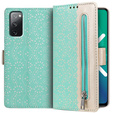 чехол-крышка для Samsung Galaxy S20 FE/5G, Wallet Pocket Zipper Lace, зелёный