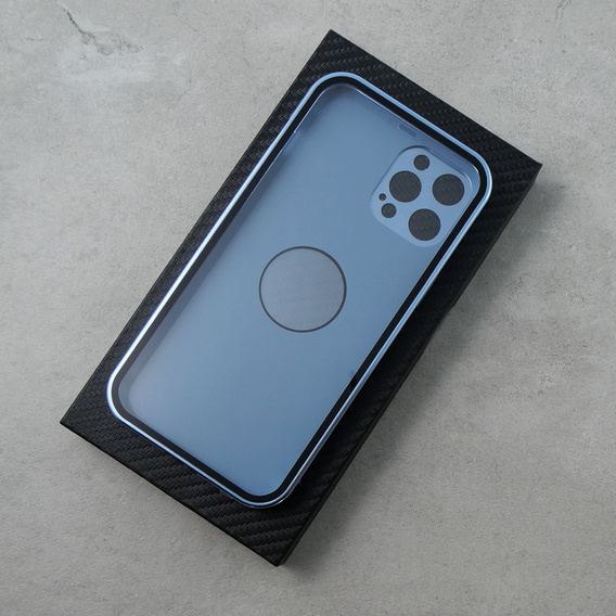 Чехол для iPhone 12 Pro Max, Dual Glass, для Magsafe, синий