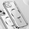 Чехол для iPhone 13, Electro MagSafe, серебряный + стекло для экрана