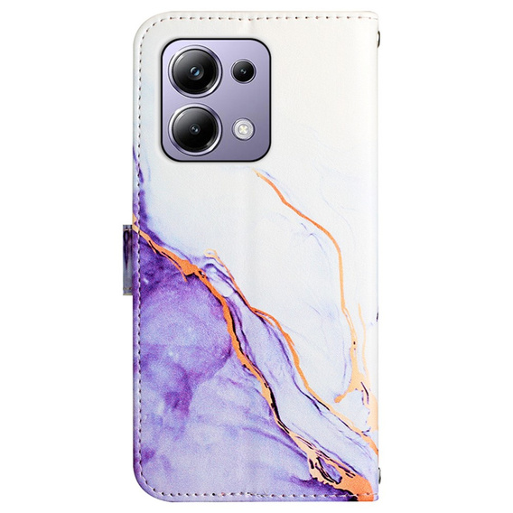 Откидной чехол для Xiaomi Redmi Note 13 Pro 4G, Wallet, Marble фиолетовый