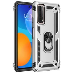 Бронированный Чехол до Huawei P Smart 2021, Nox Case Ring, серебряный