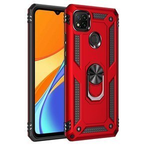 Бронированный Чехол до Xiaomi Redmi 9C, Nox Case Ring, красный