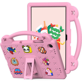 Детский чехол для Samsung Galaxy Tab A9+, Cute Patterns, с подставкой, розовый