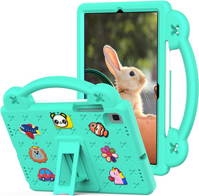 Детский чехол для Samsung Galaxy Tab S6 Lite 10.4 2020/2022 / Tab A7 2020 T500 / T505 / Tab S6 T860/T865, Cute Patterns, с подставкой, зелёный