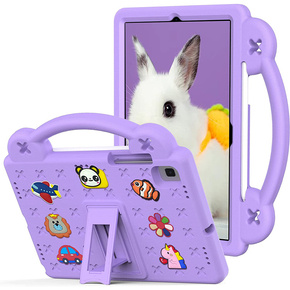 Детский чехол для Samsung Galaxy Tab S6 Lite 10.4 2020/2022 / Tab A7 2020 T500 / T505 / Tab S6 T860/T865, Cute Patterns, с подставкой, фиолетовый