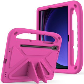 Детский чехол для Samsung Galaxy Tab S9 FE, детский чехол с ручкой, розовый