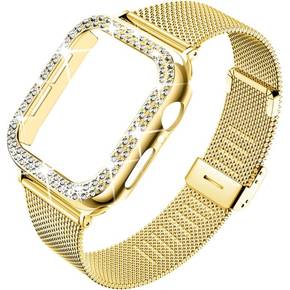 Металический браслет с чехлом для часов Apple Watch 4/5/6/SE 40mm, Gold