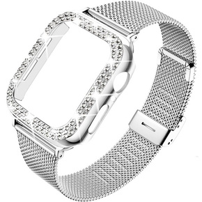 Металический браслет с чехлом для часов Apple Watch 4/5/6/SE 40mm, Silver