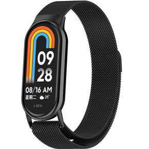 Миланский браслет-ремешок с чехлом для Xiaomi Smart Band 8, чёрный