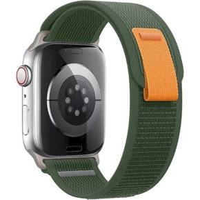 Нейлоновый ремешок до Apple Watch 1/2/3/4/5/6/7/8/SE/ULTRA 42/44/45/49mm, Green / Orange