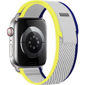 Нейлоновый ремешок до Apple Watch 1/2/3/4/5/6/7/8/SE/ULTRA 42/44/45/49mm, Grey / Yellow