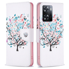 Откидной чехол для OPPO A57 / A57s, Wallet, colorful tree, белый