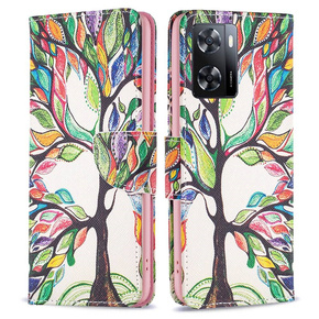 Откидной чехол для OPPO A57 / A57s, Wallet, tree of life, белый